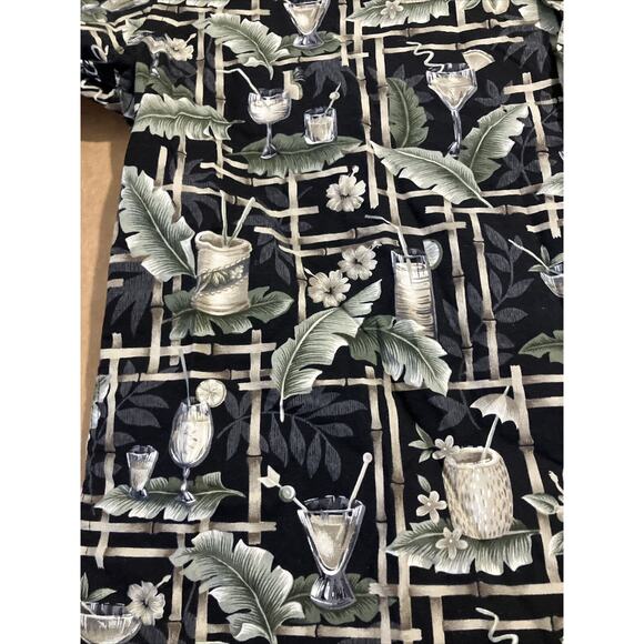 Windham Pointe Hawaiian Shirt Small, Palm Leaves Foliage Print, Beach Drinks - Picture 6 of 12